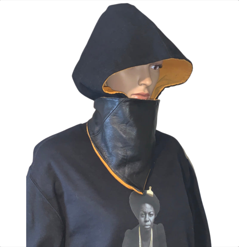 Black & Gold Hooded Muffler