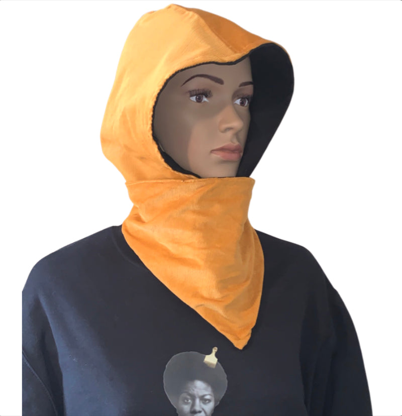 Black & Gold Hooded Muffler