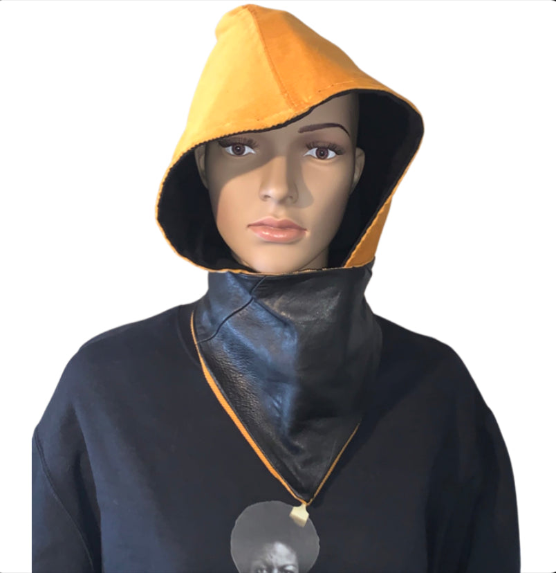 Black & Gold Hooded Muffler